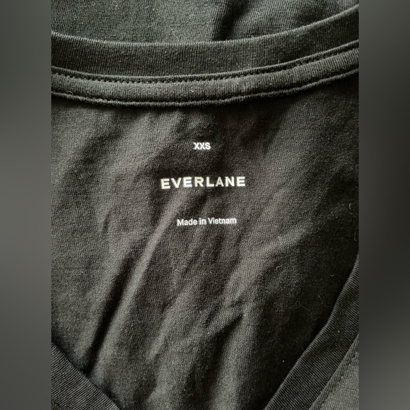 New Everlane Women Black V Neck Tee Shirt Size XXS - Picture 4 of 6